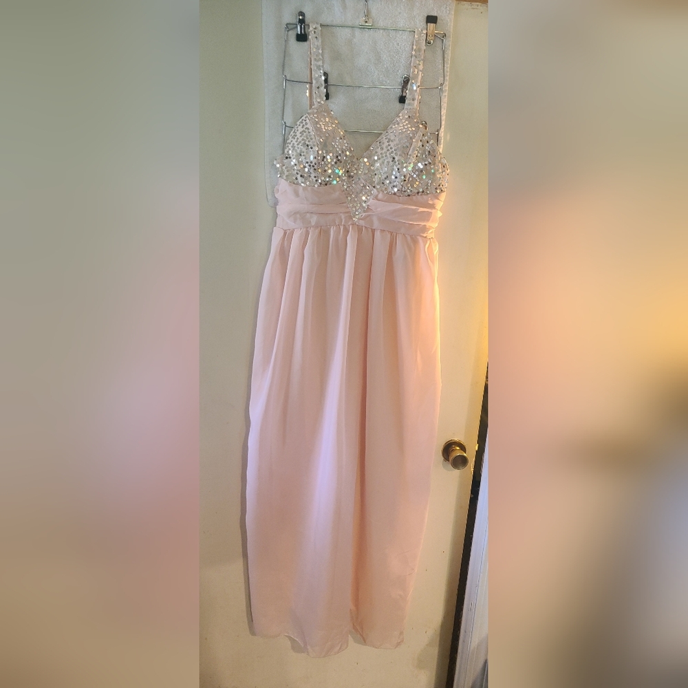 Sparkling Sequin Bust Pink Formal Gown Never worn